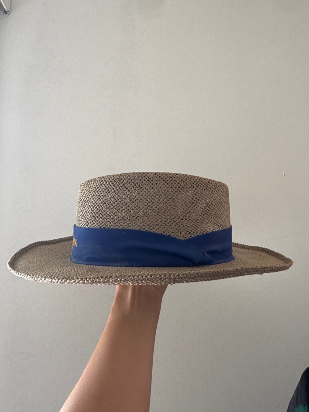 Vintage 1996 Olympic Games Collection Atlanta straw hat by Hanes, blue band - Picture 2 of 5